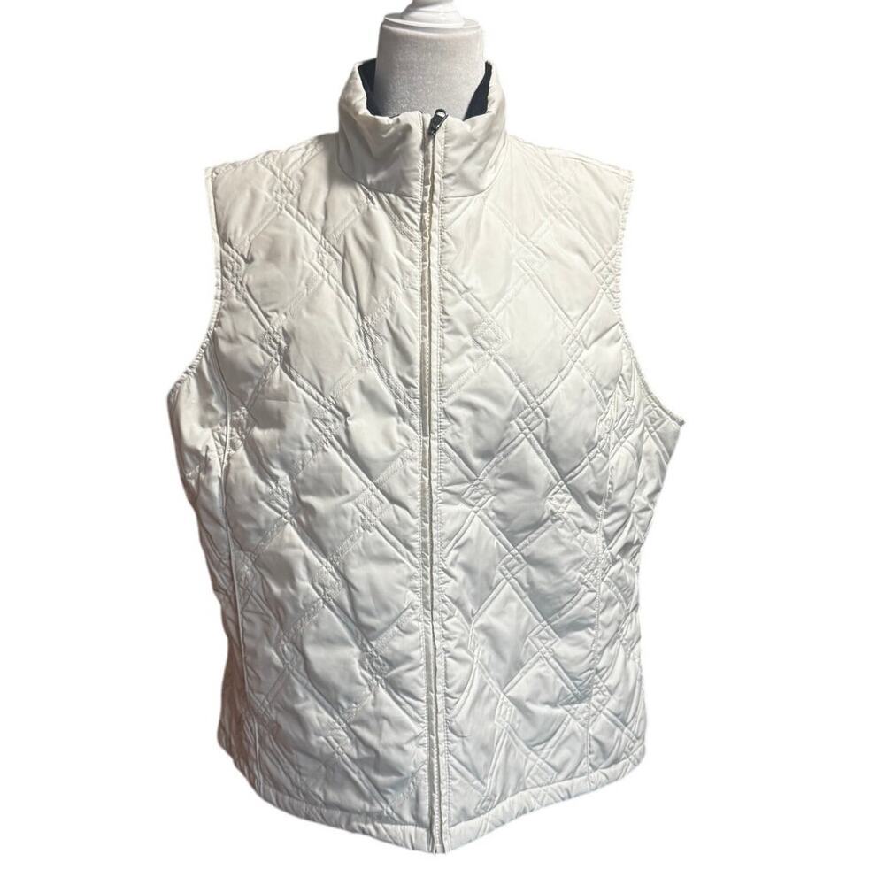 Eddie Bauer Women’s XL White Quilted Goose Down Vest